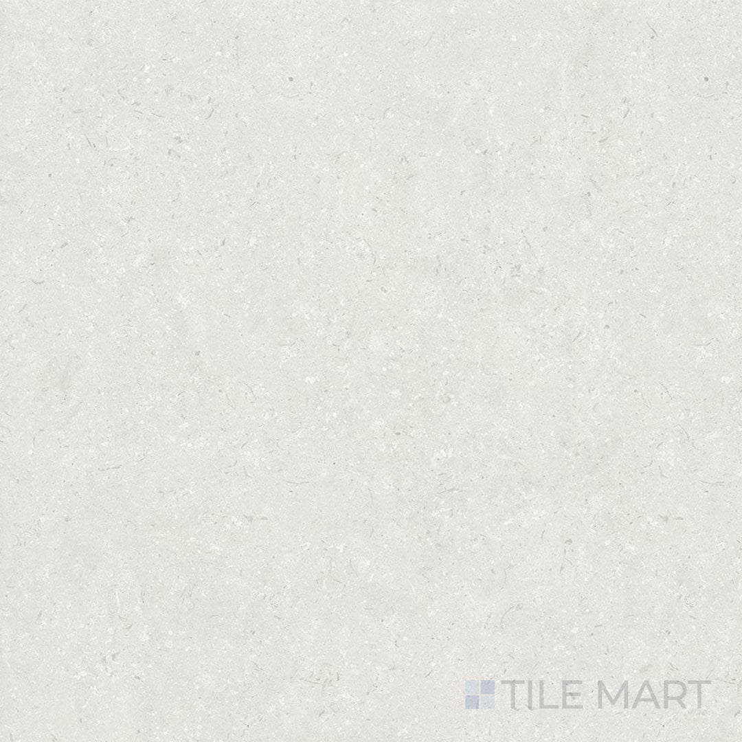 Flat-lay of Pietra Coral Pearl 48X48 Matte Porcelain, a large-format tile with a soft pearlescent hue and a contemporary matte texture.