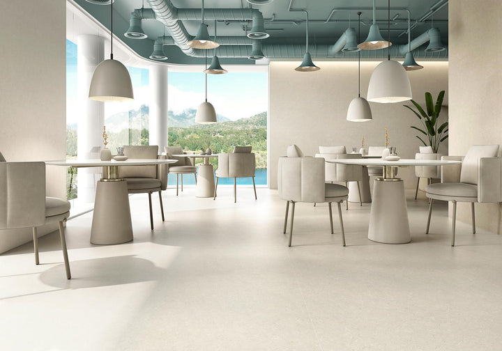 A sophisticated and natural appeal adds charm, featuring Pietra Coral Natural 12X36 Matte Porcelain.