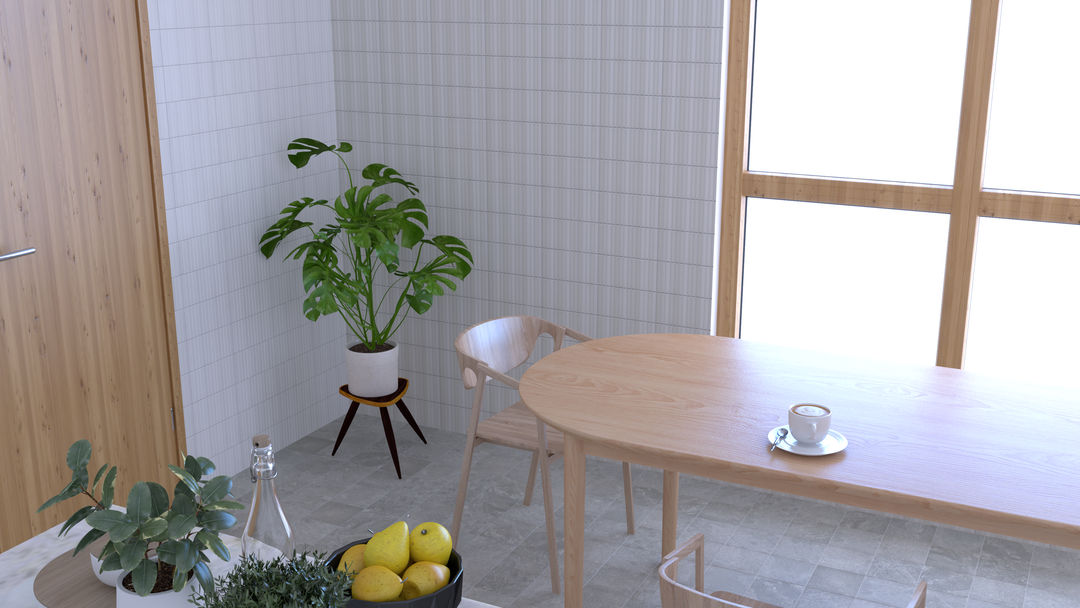 A serene and minimalistic space featuring Roku White 4.5X9 Matte Porcelain, delivering a clean and timeless look perfect for modern and classic designs.