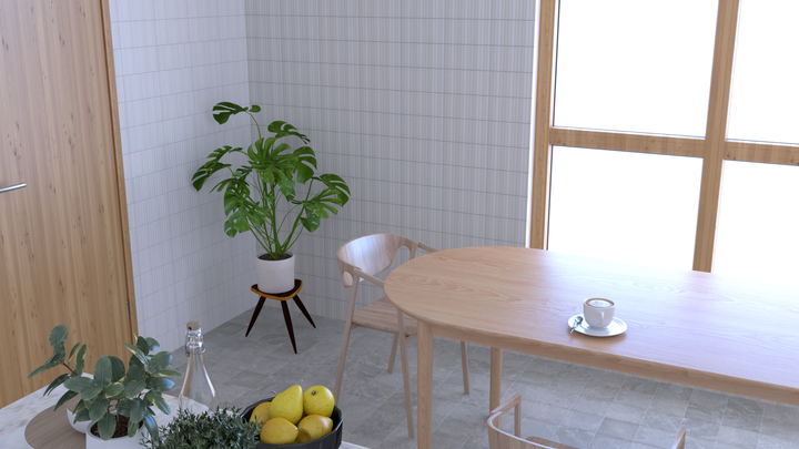 A serene and minimalistic space featuring Roku White 4.5X9 Matte Porcelain, delivering a clean and timeless look perfect for modern and classic designs.