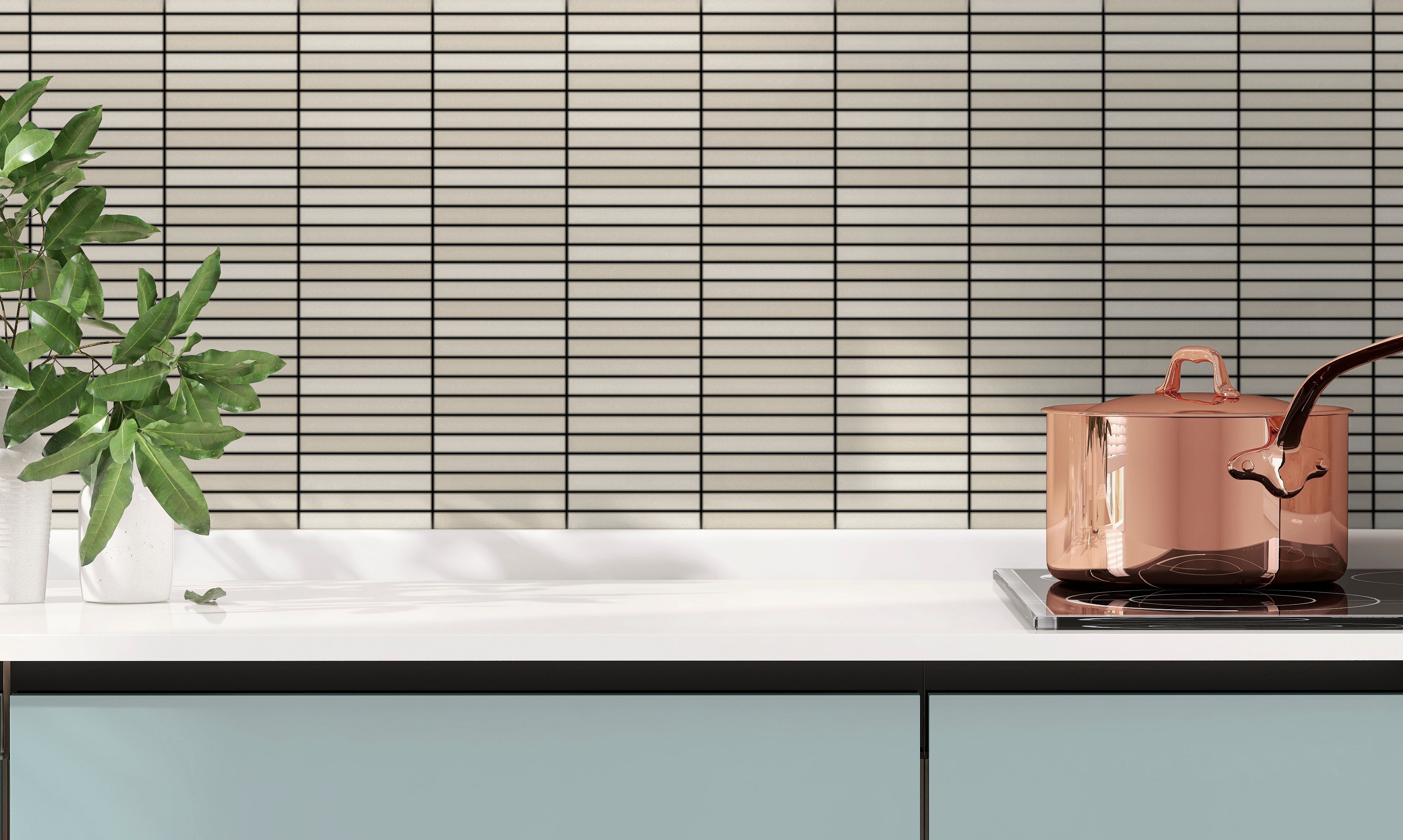 Roku Grey 4.5X9 Matte Porcelain Mosaic | Tilemart
