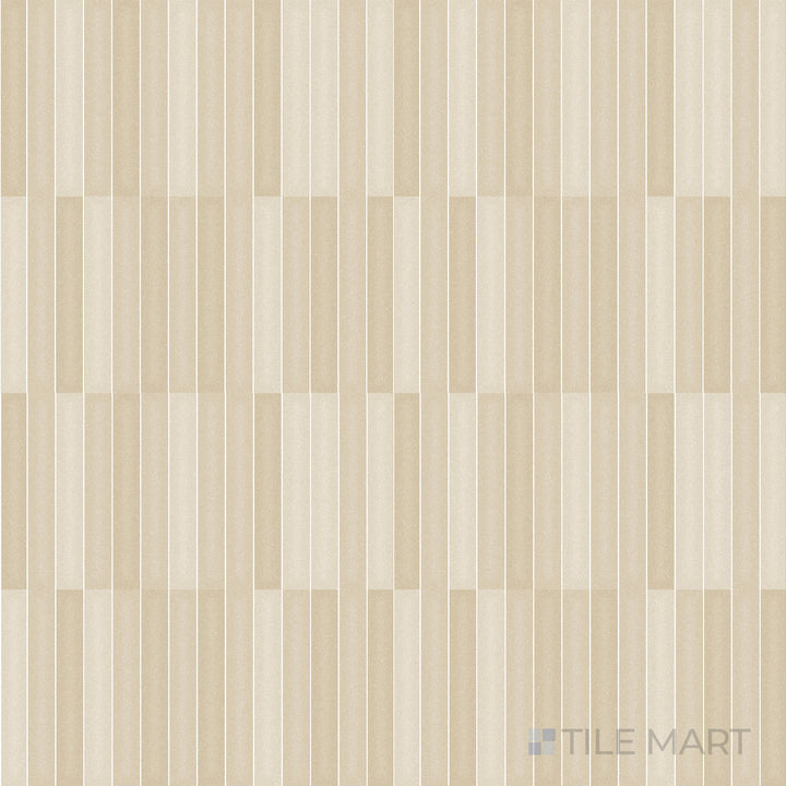 Top-down shot of Roku Beige 4.5X9 Matte Porcelain, a warm beige tile with subtle variations and a soft matte surface.