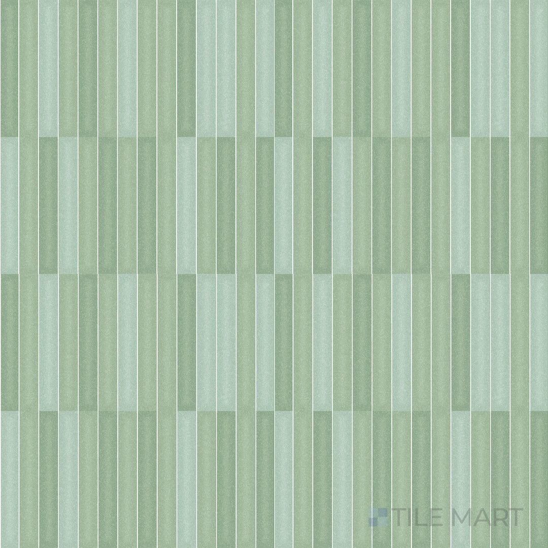 Overhead image of Roku Green 4.5X9 Matte Porcelain, a bold green tile with a fresh natural tone and a matte texture.