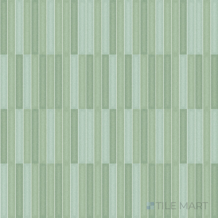 Overhead image of Roku Green 4.5X9 Matte Porcelain, a bold green tile with a fresh natural tone and a matte texture.