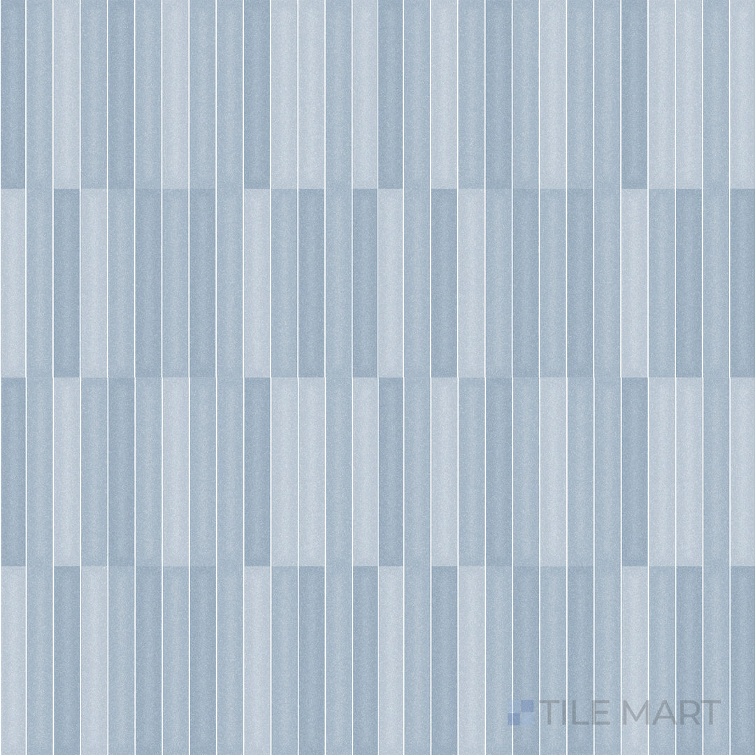 Top-down shot of Roku Blue 4.5X9 Matte Porcelain, a deep blue tile with a rich, saturated tone and a soft matte surface.