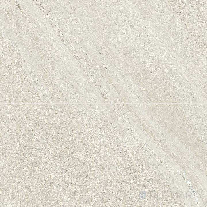 Nordic White 24x48 grip porcelain tiles shown in a multi-tile arrangement, presenting a bright stone-like finish with fine surface texture.