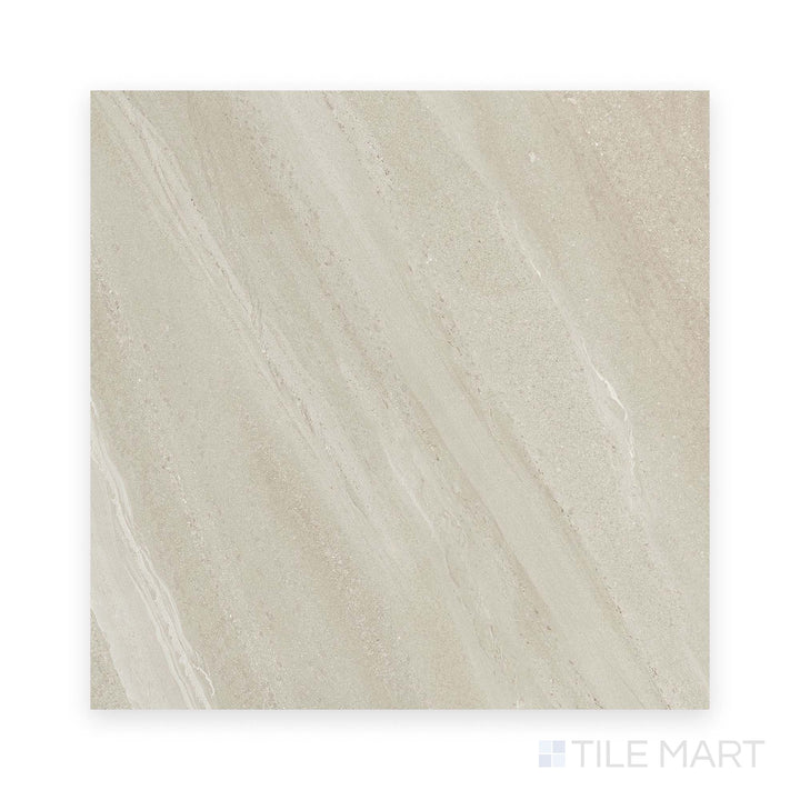 Viewed from overhead, the Nordic Silver 48x48 natural porcelain tile features soft silver veining and a refined stone appearance across the full tile.