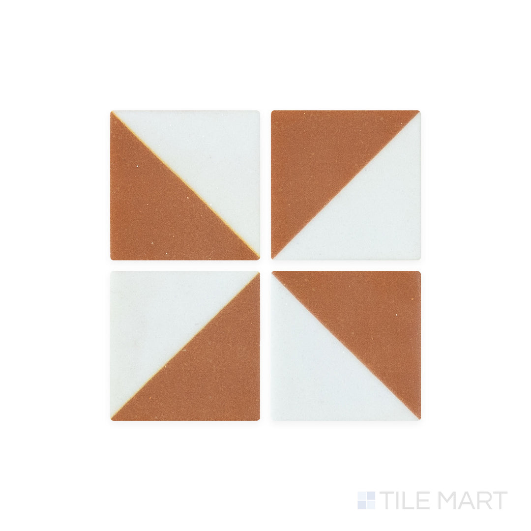 Zoomed in to showcase its refined surface, the Onix Glass - Icon Ginger 2" Square Origami Matte Mosaic tile highlights its warm ginger tone and smooth matte finish.