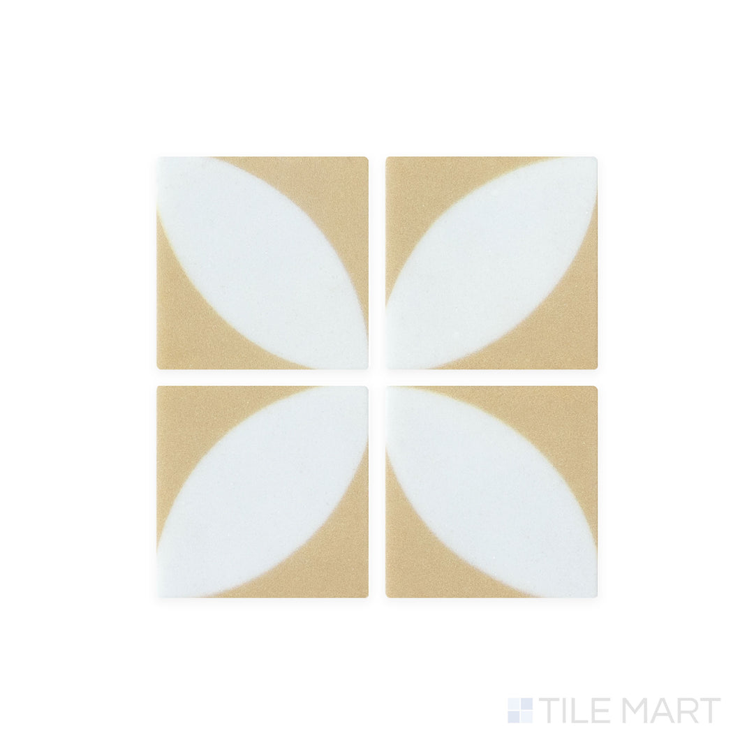 A detailed macro shot of Onix Glass - Icon Vanilla 2" Square Azalea Matte Mosaic tile highlights its soft, creamy hue with a delicate matte finish, creating an airy elegance.