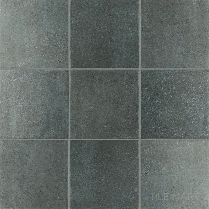 Top-view photo of Stage Denim 4x4 matte porcelain tile, displaying a deep blue tone with a matte finish for a stylish, modern touch.