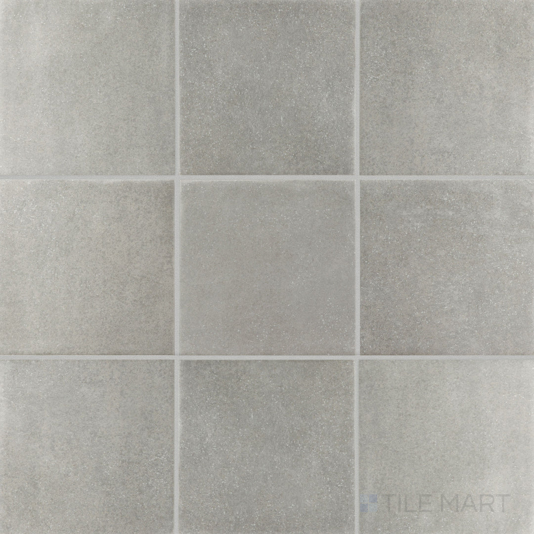 Overhead shot of Stage Grey 4x4 matte porcelain tile, featuring a neutral grey shade with a refined matte surface, ideal for sleek interiors.