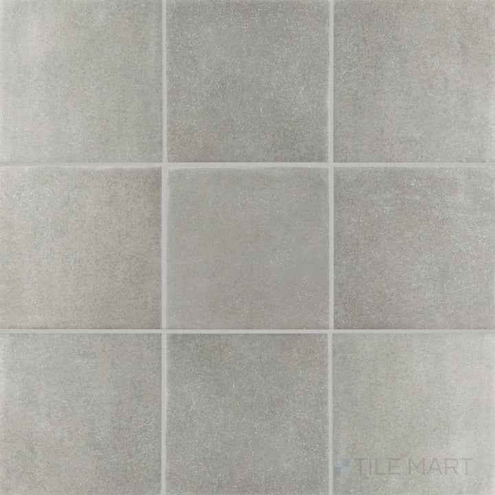 Overhead shot of Stage Grey 4x4 matte porcelain tile, featuring a neutral grey shade with a refined matte surface, ideal for sleek interiors.