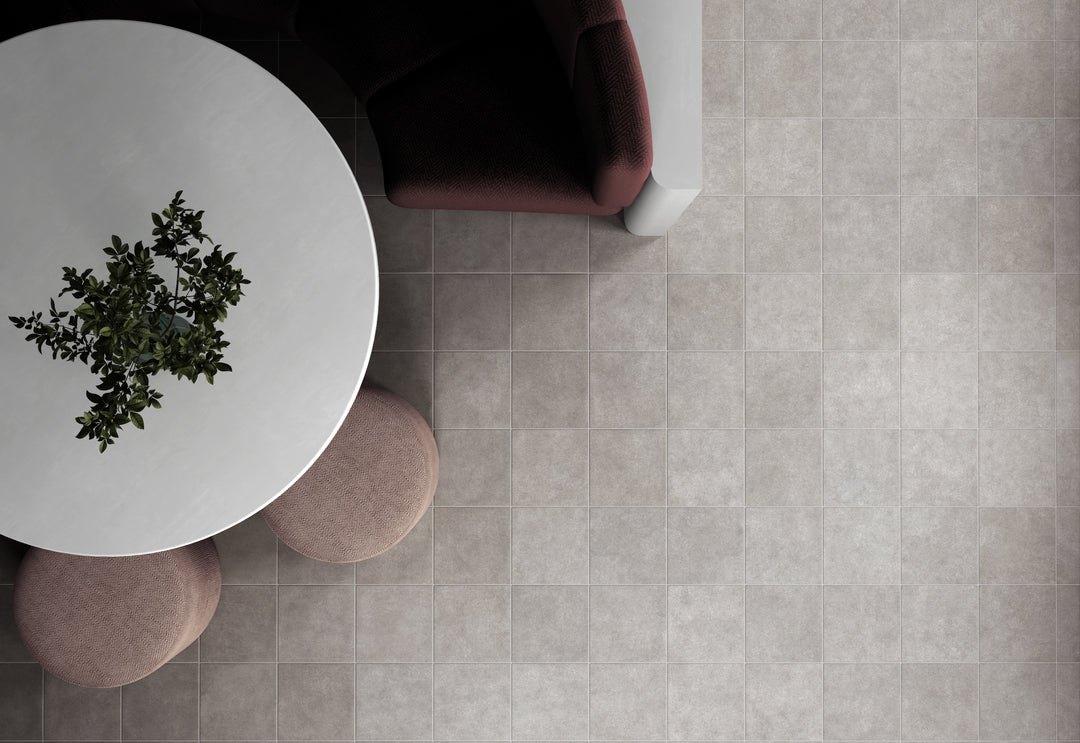 A chic and versatile design showcased with Stage Grey 4X4 Matte Porcelain, blending effortlessly with both modern and traditional decor.