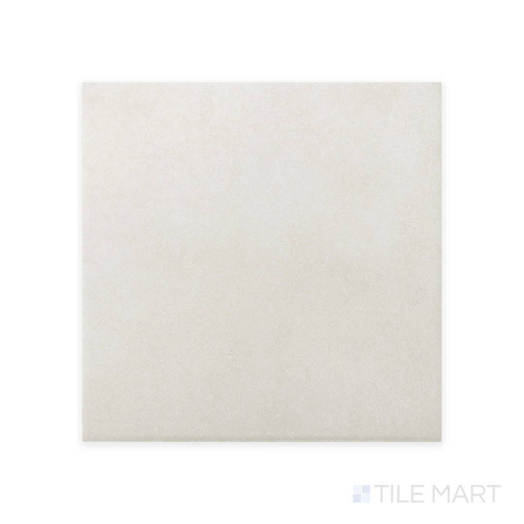 This close-up shot of Stage White 4X4 matte porcelain tile highlights its clean, crisp white hue with a soft matte finish, ideal for bright and contemporary designs.