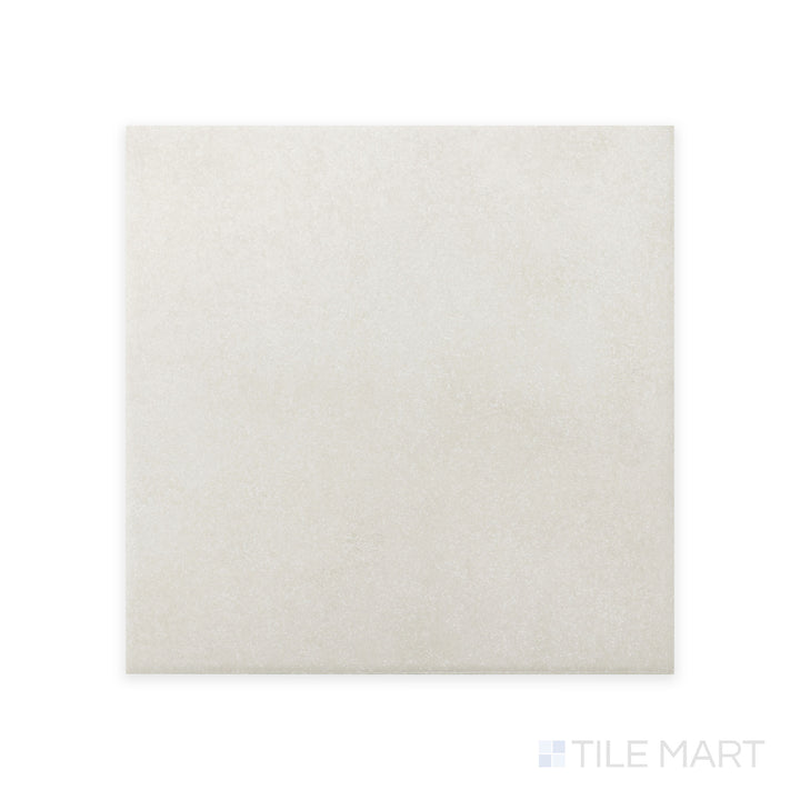 This close-up shot of Stage White 4X4 matte porcelain tile highlights its clean, crisp white hue with a soft matte finish, ideal for bright and contemporary designs.