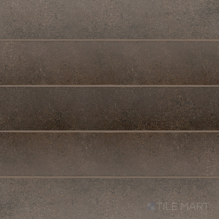 Top-view shot of Stage Brown 2.5x12 matte porcelain tile, offering a rich brown hue with a matte finish for a warm and earthy ambiance.