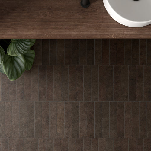 Stage Brown 2.5X12 Matte Porcelain Subway Tile