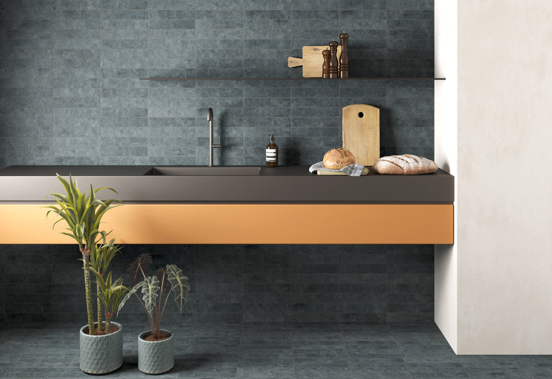 A smooth and subtle hue that blends seamlessly, complemented by Stage Denim 2.5X12 Matte Porcelain.