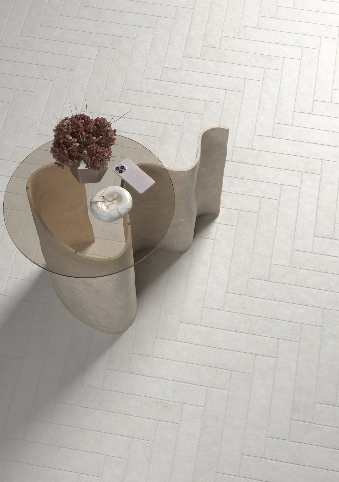 A crisp and timeless shade that brings a fresh appeal, featuring Stage White 2.5X12 Matte Porcelain.