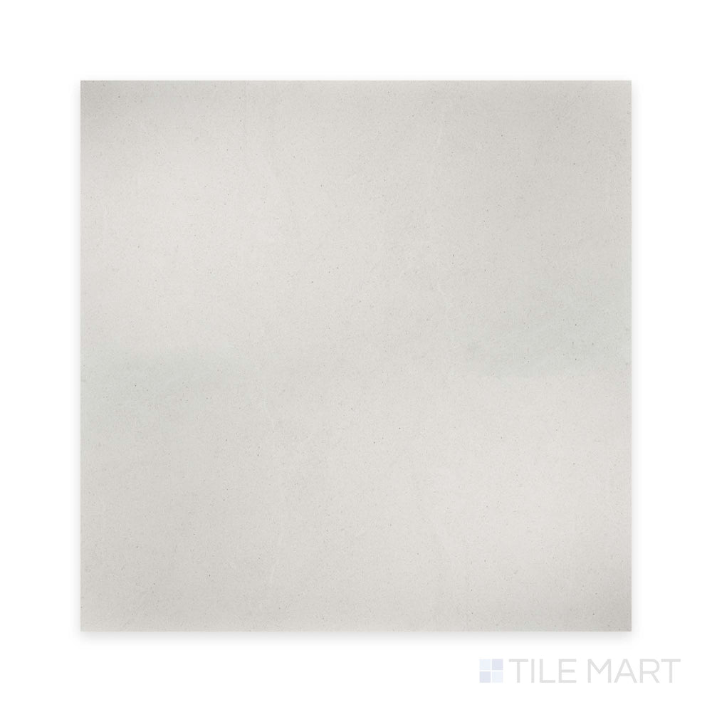Top-down view of Lime Evolution Ice 48x48 matte ceramic tile, showing a cool-toned stone-look surface with soft texture and a clean matte finish.