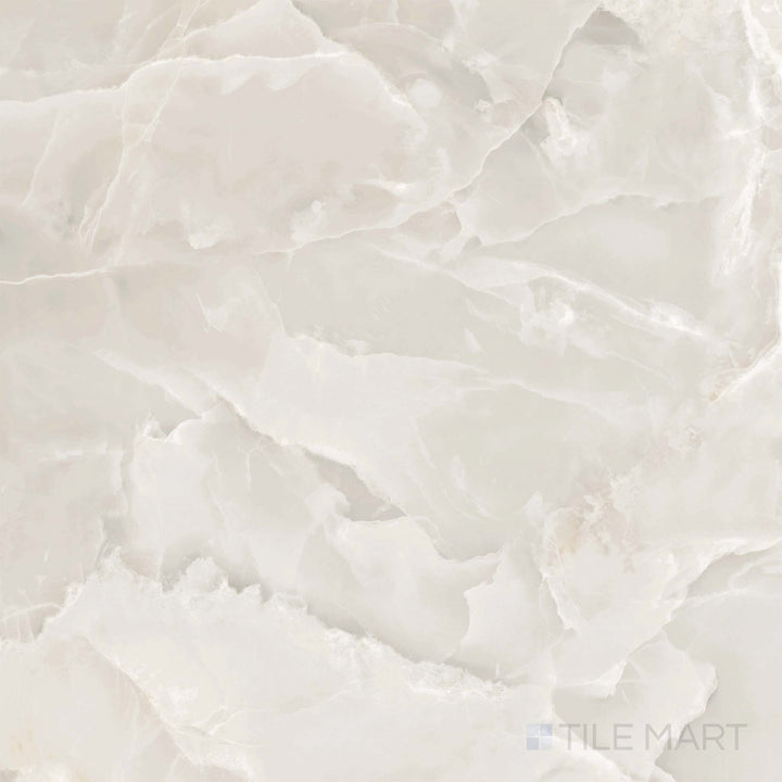 Overview of Soller Onyx Marfil 48x48 polished porcelain tile, showcasing creamy marfil tones and luxurious polished finish.