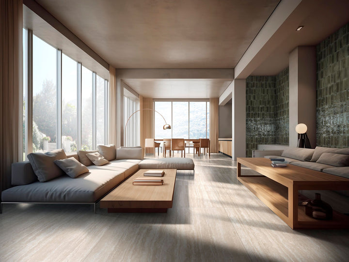 Travertine Veincut Bianco 24X48 Matte Porcelain Tile