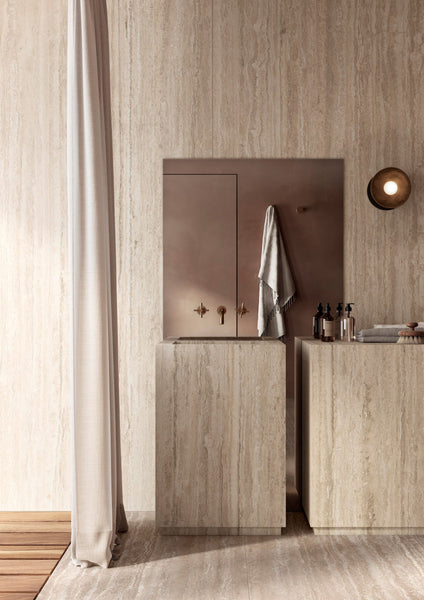 Travertine Veincut Canetto 3D Beige 24X48 Matte Porcelain Ribbed Panel