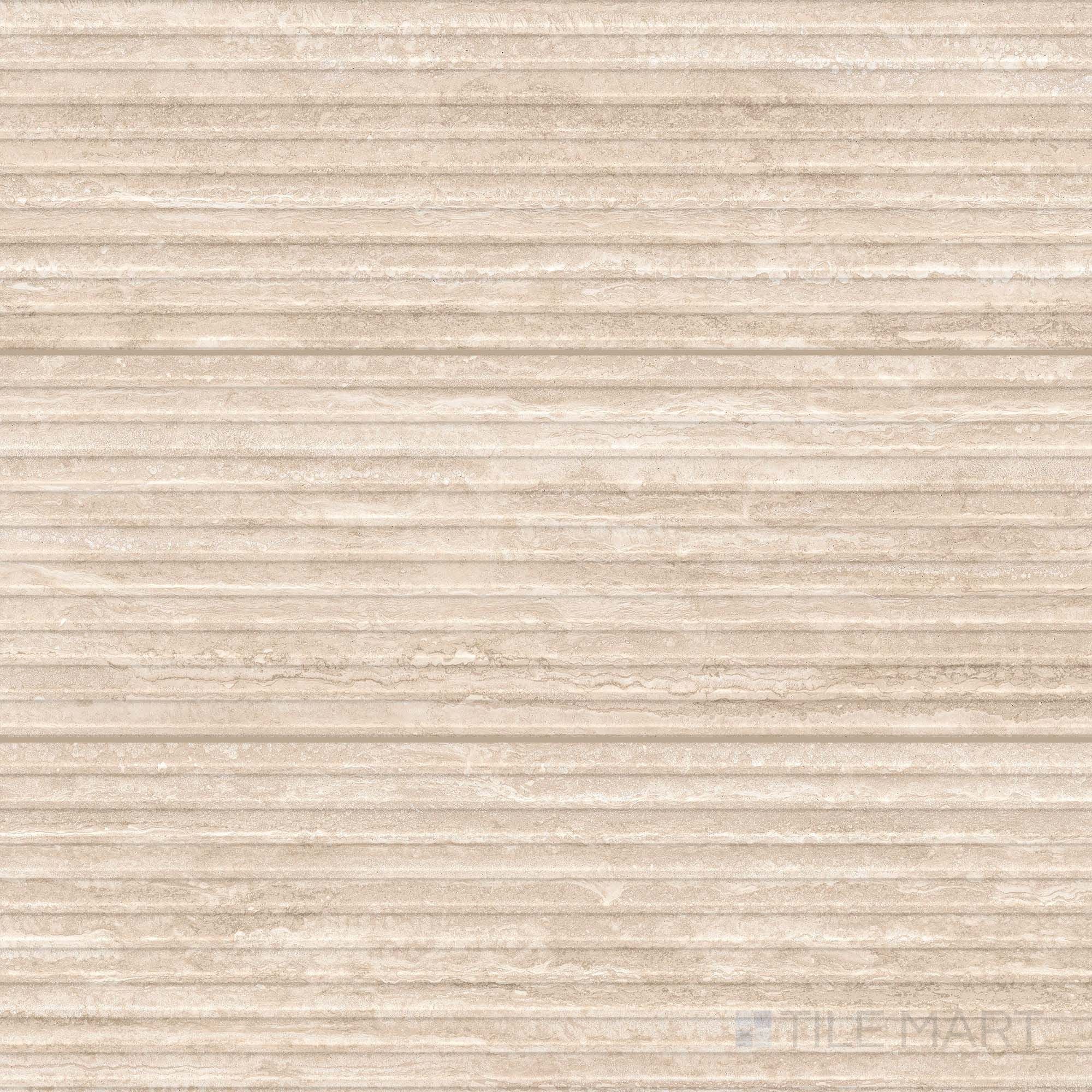 Travertine Veincut Dorica 3D Beige 16X48 Matte Porcelain – Tilemart