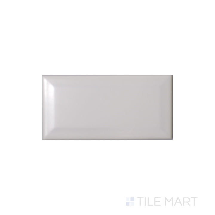 Top-down shot of Basics White 3x6 beveled matte ceramic tile, highlighting subtle edge elevation and a muted matte surface.