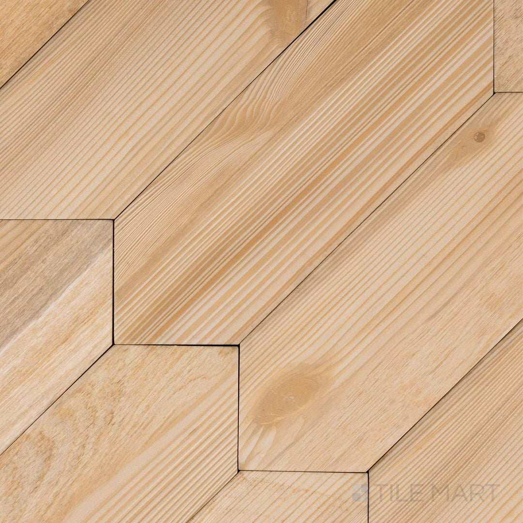 The Woodland Natural 4x12 matte porcelain tile shown in full view highlights soft, neutral wood textures ideal for contemporary spaces.