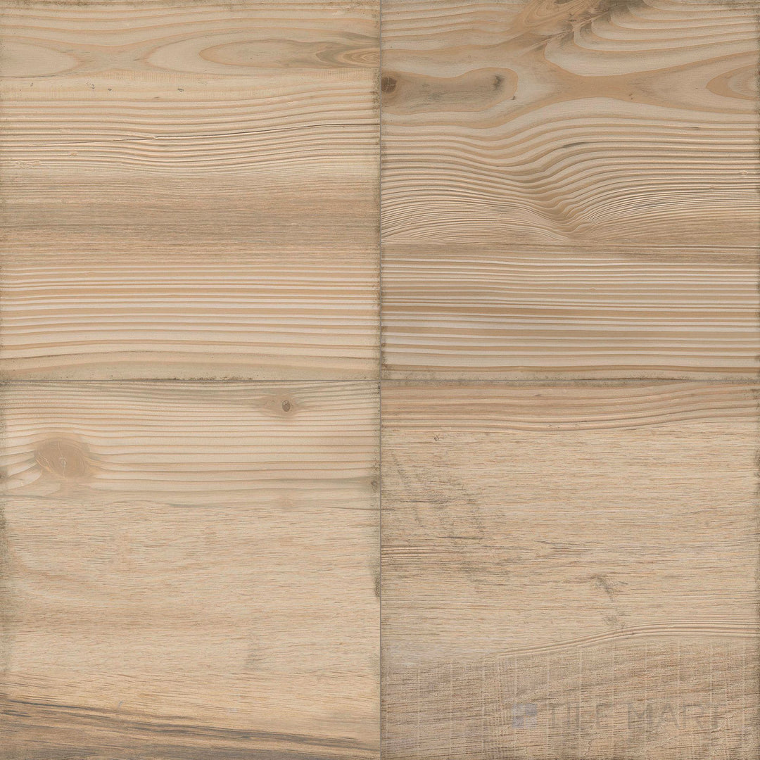 Full shot of Woodland Natural 8x8 matte porcelain tile, offering a balanced wood-look finish in a compact square format.