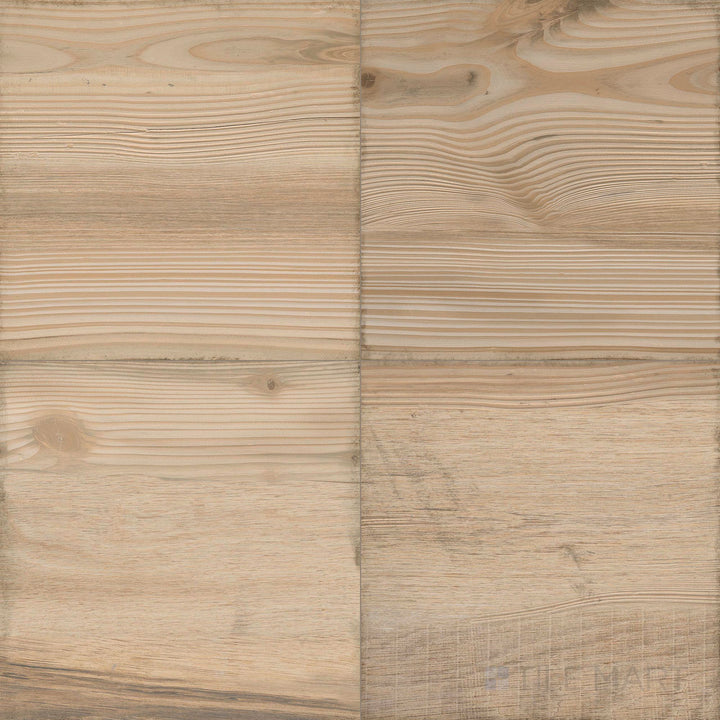 Full shot of Woodland Natural 8x8 matte porcelain tile, offering a balanced wood-look finish in a compact square format.
