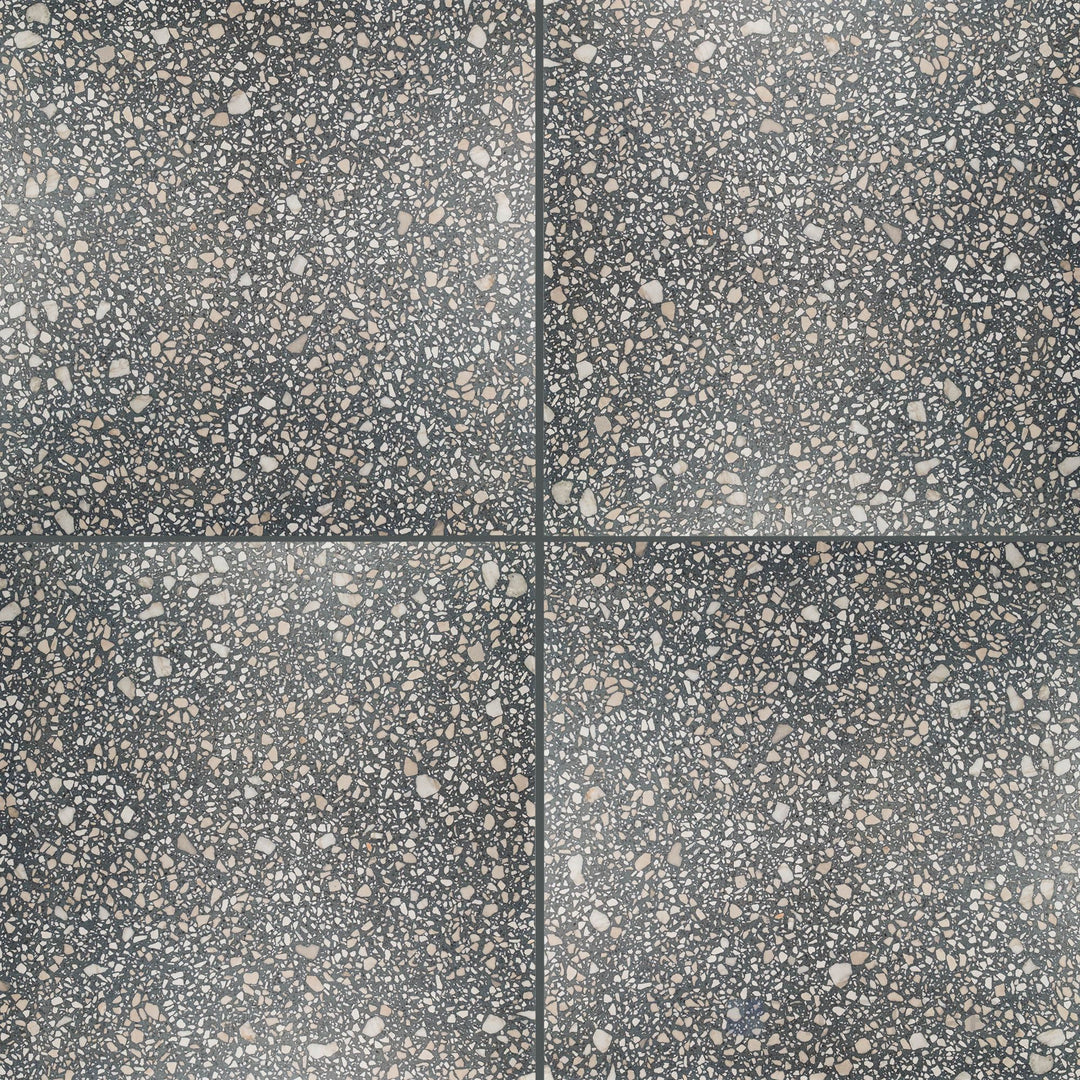 Santorini Azul 24x24 semi-gloss porcelain tile displayed in full, highlighting its Mediterranean blue tone with a polished stone appearance.