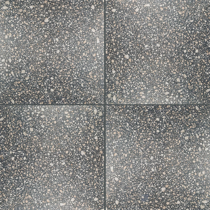 Santorini Azul 24x24 semi-gloss porcelain tile displayed in full, highlighting its Mediterranean blue tone with a polished stone appearance.