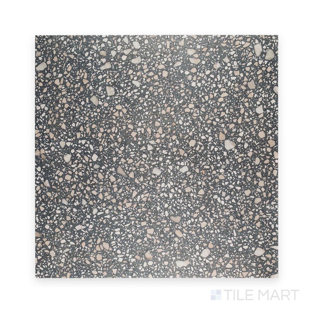 Santorini Azul 24x24 semi gloss porcelain tile viewed from above, featuring soft blue tones and a lightly reflective surface.