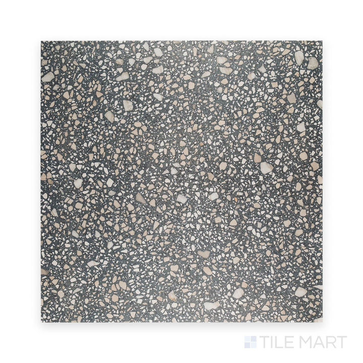 Santorini Azul 24x24 semi gloss porcelain tile viewed from above, featuring soft blue tones and a lightly reflective surface.