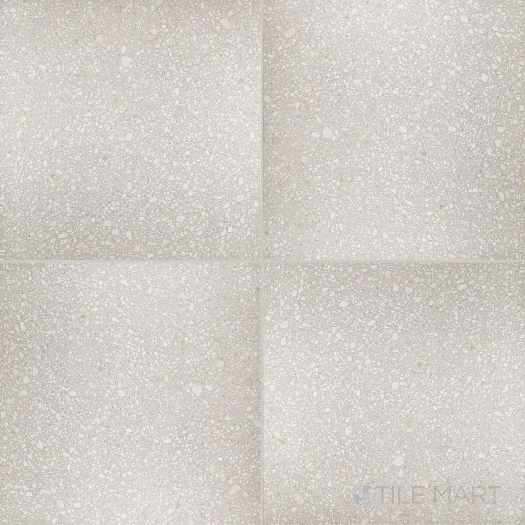 Santorini Gris 24x24 semi-gloss porcelain tile captured in overview, offering a smooth gray finish with elegant sheen.