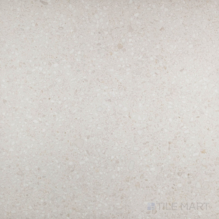 Santorini Blanco 48x48 semi-gloss porcelain tile shown in a large format, ideal for open spaces with its bright, clean aesthetic.