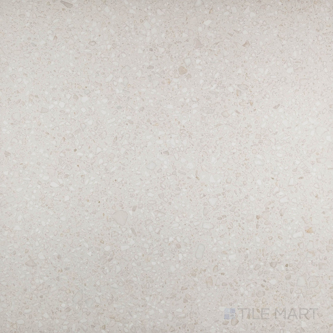 Santorini Blanco 48x48 semi-gloss porcelain tile shown in a large format, ideal for open spaces with its bright, clean aesthetic.