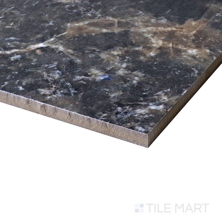 Angled perspective of Luxury Almond Green 48x48 Polished Porcelain, emphasizing its rich green tones and polished sheen.