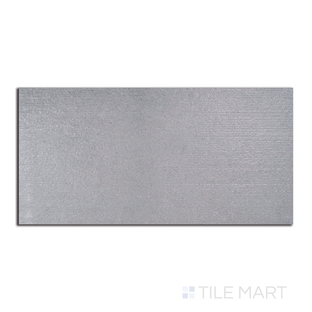 Bird’s-eye view of Urban Living Mist Grey 12X24 Chiseled Porcelain, a modern grey tile with subtle texture and chiseled edges for added depth.