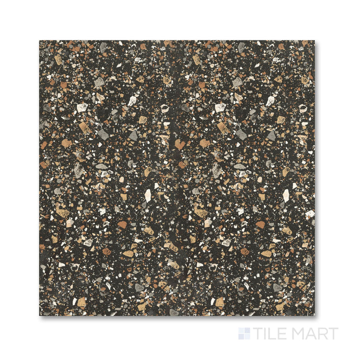 Close-up of Venice Villa Earth 24x24 matte porcelain tile highlighting warm tones and soft surface texture