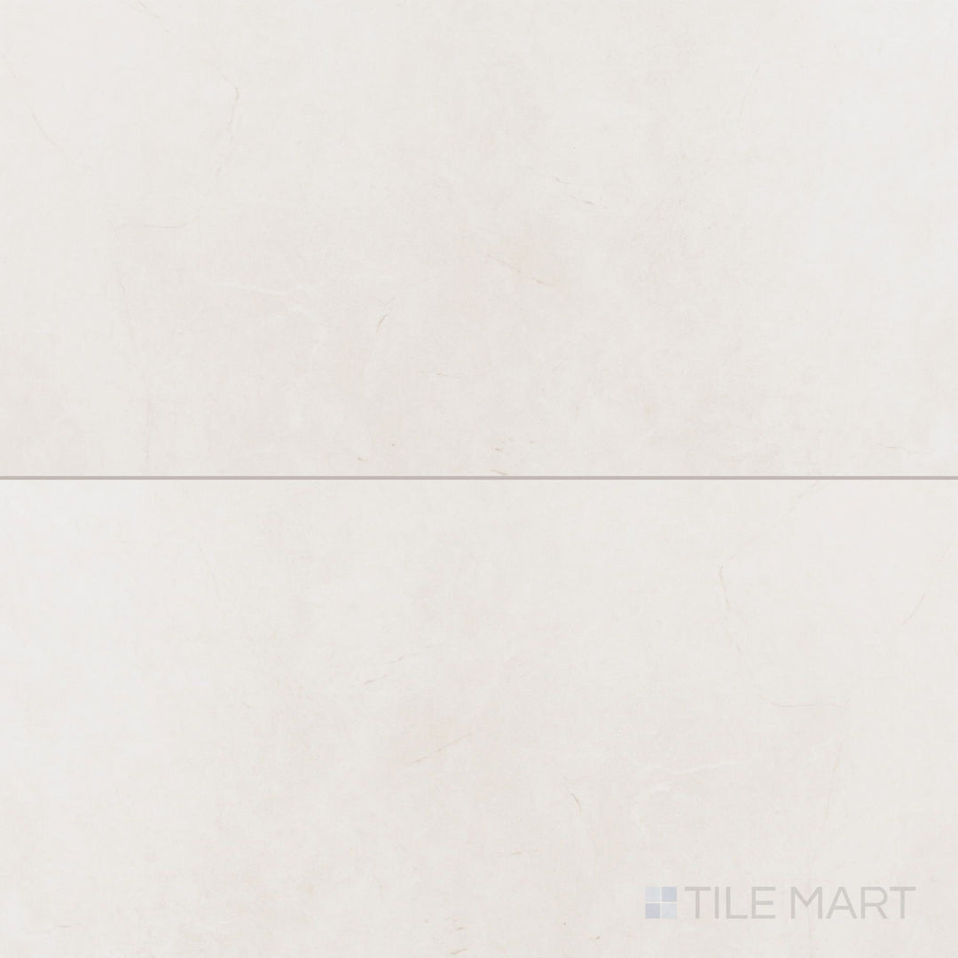 Lugano Marfil 24x48 polished porcelain tile showcasing warm color movement and refined stone appeal