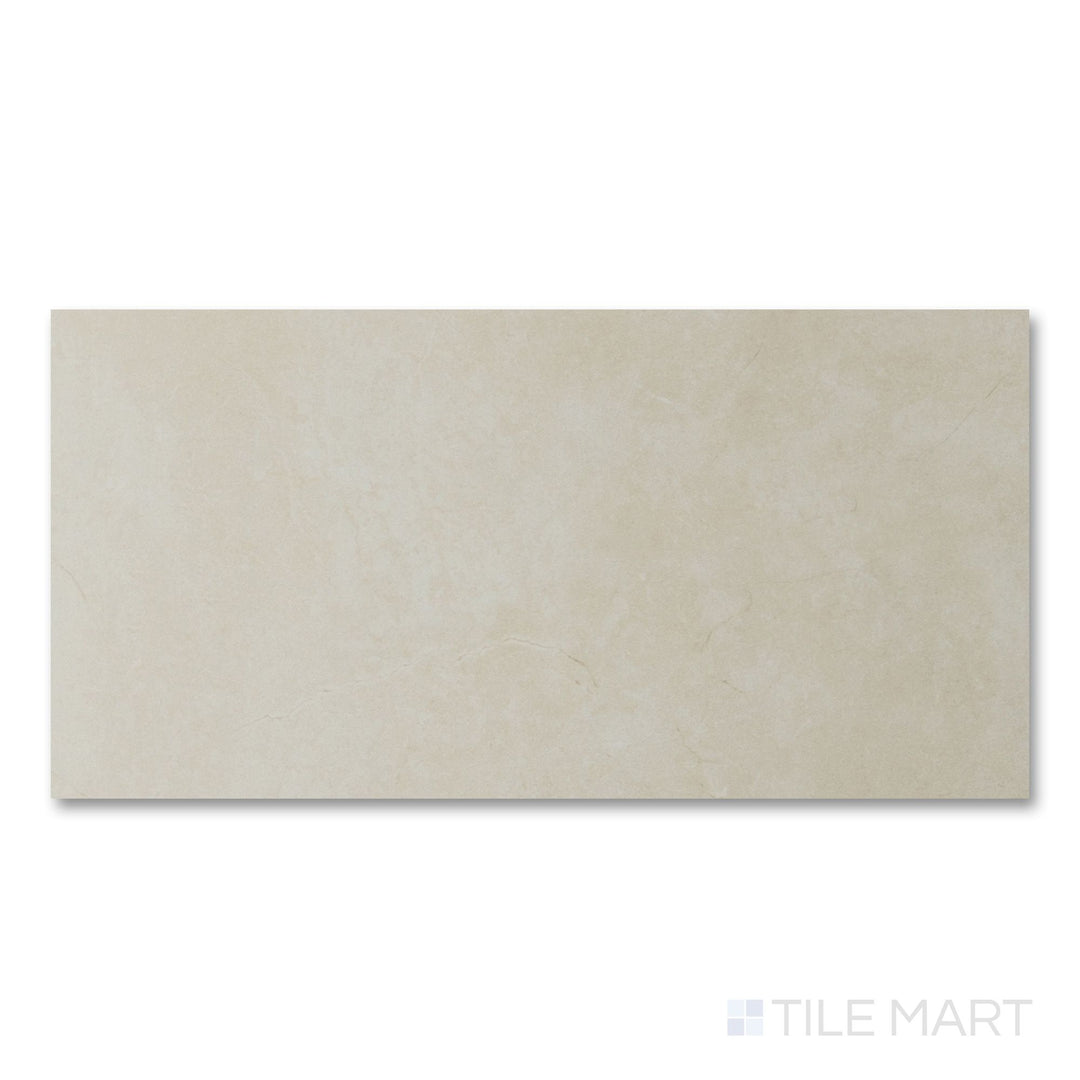 Close-up of Lugano Marfil 24x48 matte porcelain tile showing subtle texture and modern neutral tones