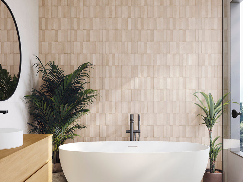 Daster 3D Nut 16X48 Matte Porcelain Ribbed Panel