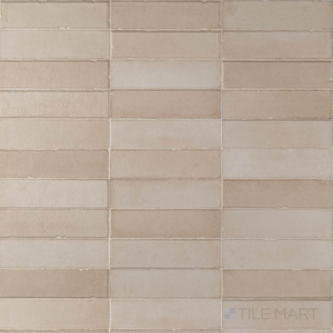 Daster 3D Cream 16x48 matte porcelain tile with subtle relief texture and refined neutral tones