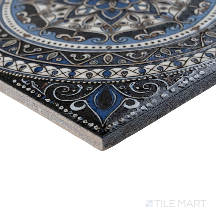 Calypso Bombay Midnight 4 6X6 Glossy Porcelain Tile