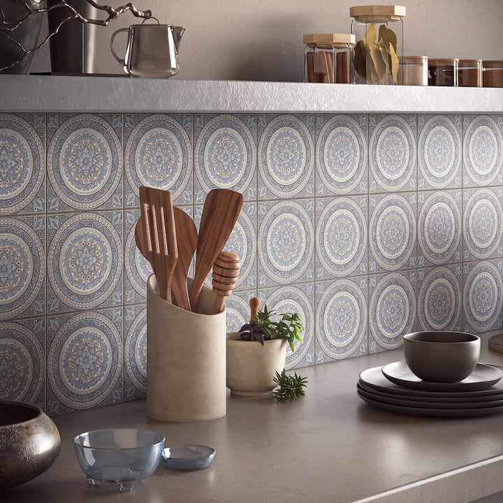 Calypso Bombay Silver 4 6X6 Glossy Porcelain Tile