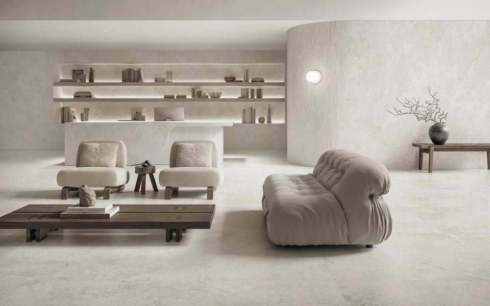 Kave Plisse 3D Deco Ivory 24X48 Matte Porcelain Tile