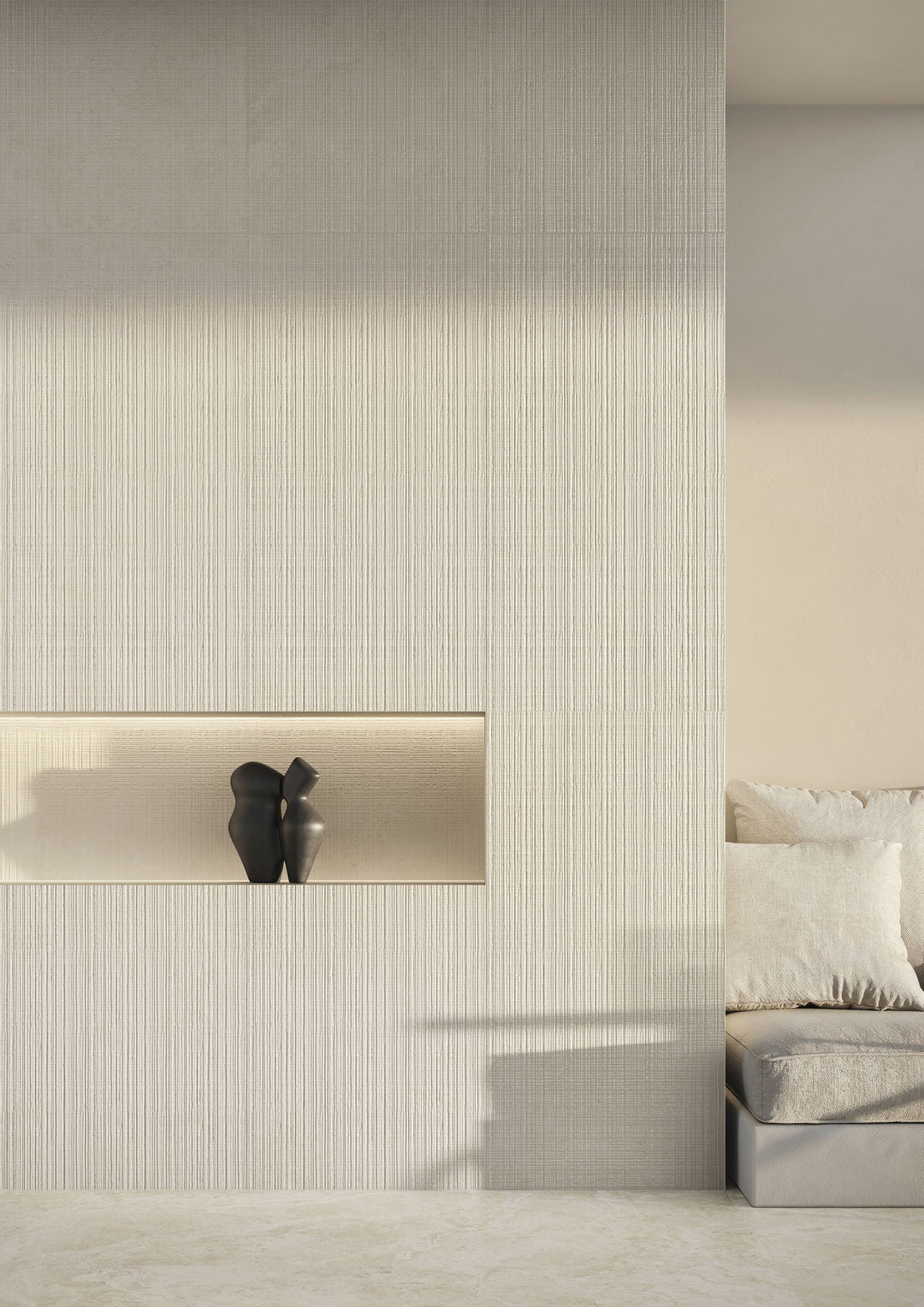 Kave Plisse 3D Deco Ivory 24X48 Matte Porcelain Tile